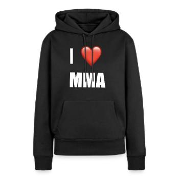 I Love MMA Kampfsport Design - Frauen Premium Bio Hoodie - Schwarz - Vorne - Julia (174cm)