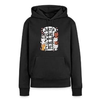 Dicton de chats mignons pour les femmes et les filles - Sweat à capuche Premium bio Femme - noir - Devant - Julia (174cm)