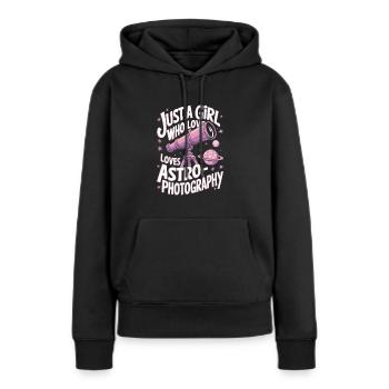 Astrofotografie Teleskop Astronomie Mädchen Frauen - Frauen Premium Bio Hoodie - Schwarz - Vorne - Julia (174cm)