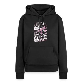 Astrofotografie Teleskop Astronomie Mädchen Frauen - Frauen Premium Bio Hoodie - Schwarz - Vorne - Julia (174cm)