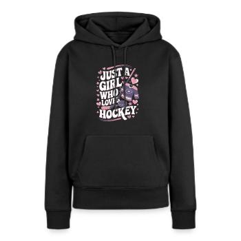 Eishockey Frauen Eishockey Mädchen - Frauen Premium Bio Hoodie - Schwarz - Vorne - Julia (174cm)
