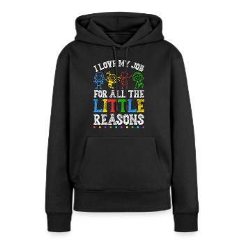 Éducateur éducateur - Sweat à capuche Premium bio Femme - noir - Devant - Julia (174cm)