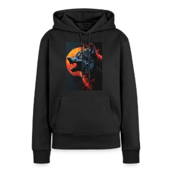 Blood Moon Howl Fierce Wolf - Women’s Premium Organic Hoodie - black - Front - Julia (174cm)