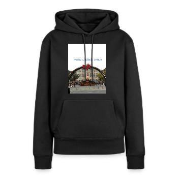 Wien - Frauen Premium Bio Hoodie - Schwarz - Vorne - Julia (174cm)