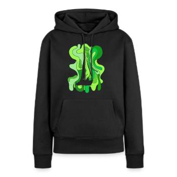 Voilier Yacht - Sweat à capuche Premium bio Femme - noir - Devant - Julia (174cm)