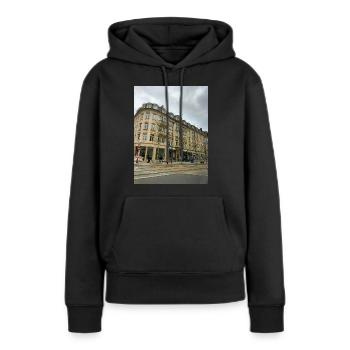 Geil - Frauen Premium Bio Hoodie - Schwarz - Vorne - Julia (174cm)