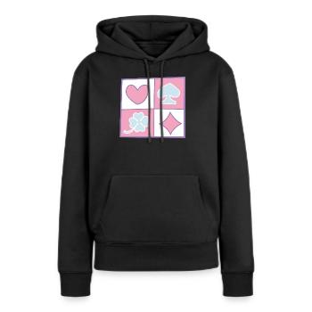 Damier par helfspawn - Sweat à capuche Premium bio Femme - noir - Devant - Julia (174cm)