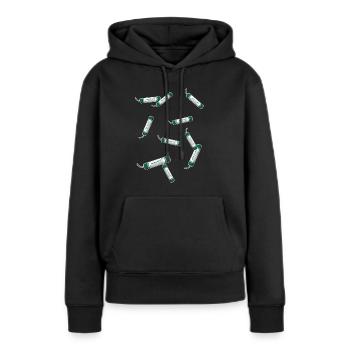 Pyro Böller - Frauen Premium Bio Hoodie - Schwarz - Vorne - Julia (174cm)