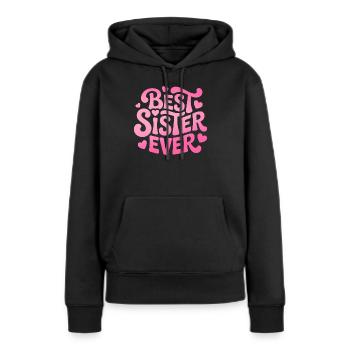 Meilleure sœur de tous les temps Schwester - Sweat à capuche Premium bio Femme - noir - Devant - Julia (174cm)