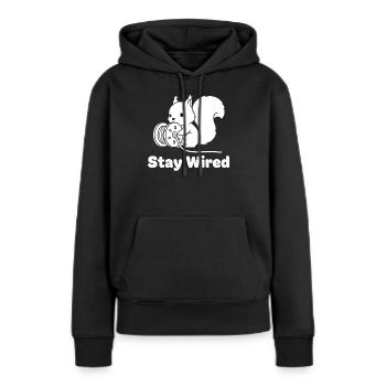 Écureuil Reste Câblé - Sweat à capuche Premium bio Femme - noir - Devant - Julia (174cm)