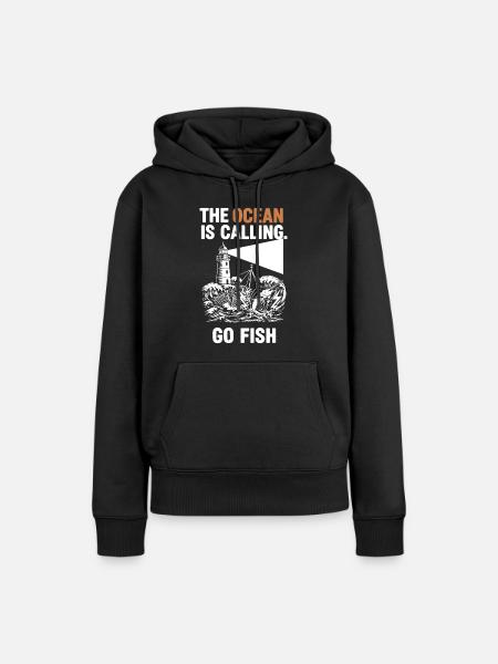 Pêche Mer Ocean Go Fish - Frauen Premium Bio Hoodie - Schwarz