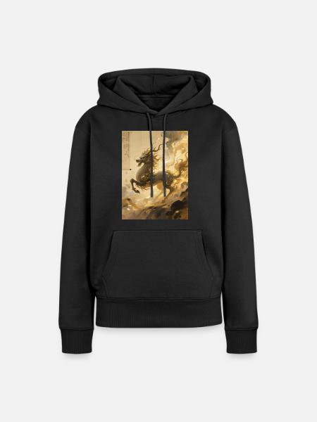 Jade Dawn: Qilin – Heiliges Omen - Frauen Premium Bio Hoodie - Schwarz