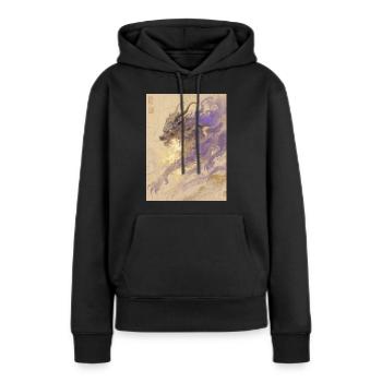 Die Karmesinrote Morgenröte: Qilin Zijin – Königlicher Glanz - Frauen Premium Bio Hoodie - Schwarz - Vorne - Julia (174cm)