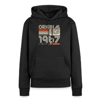 Original 1967 Jahrgang Geburtstag Retro Geschenk - Frauen Premium Bio Hoodie - Schwarz - Vorne - Julia (174cm)