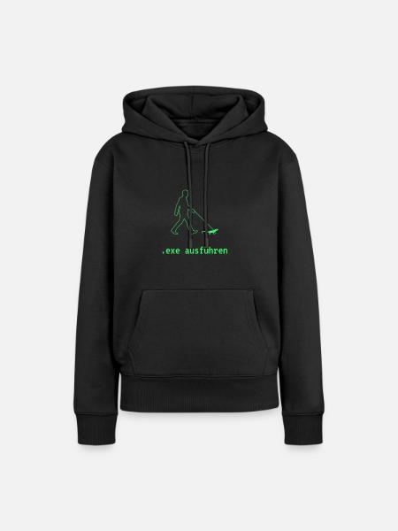 exe ausführen - Frauen Premium Bio Hoodie - Schwarz
