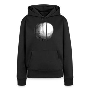Dégradé de cercle de demi-tons - Sweat à capuche Premium bio Femme - noir - Devant - Julia (174cm)