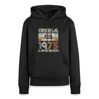 Original 1975 Best Of Cassette - Sweat à capuche Premium bio Femme - noir - Devant - Julia (174cm)