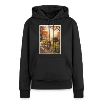 Reserved_for_Daydreaming - Sweat à capuche Premium bio Femme - noir - Devant - Julia (174cm)