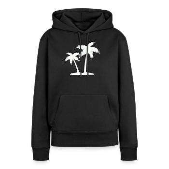 Palmeninsel Silhouette - Frauen Premium Bio Hoodie - Schwarz - Vorne - Julia (174cm)