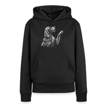 Irischer Zuspieler zieht Pfote hoch – Roter Zuspieler Hund Mama Papa - Frauen Premium Bio Hoodie - Schwarz - Vorne - Julia (174cm)