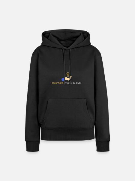 Papierhandanleger gehen weg - Frauen Premium Bio Hoodie - Schwarz