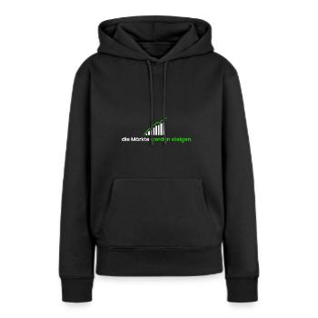 die Märkte werden steigen - Frauen Premium Bio Hoodie - Schwarz - Vorne - Julia (174cm)