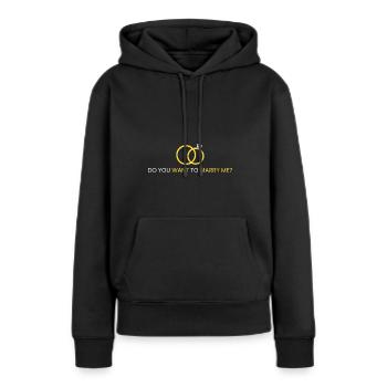 Willst du mich heiraten? - Frauen Premium Bio Hoodie - Schwarz - Vorne - Julia (174cm)