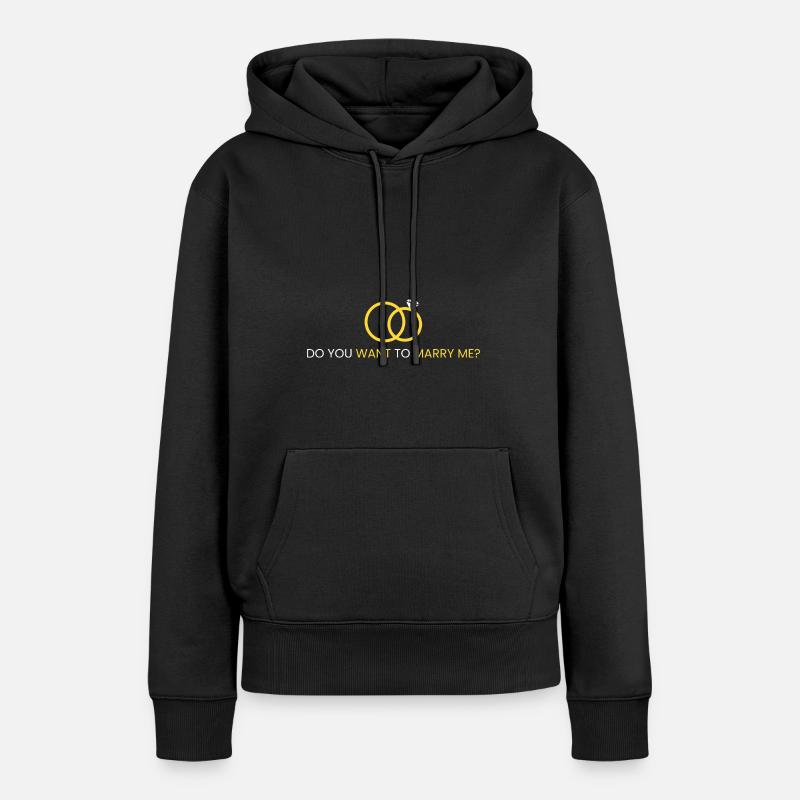 Veux-tu m'épouser ?? - Sweat à capuche Premium bio Femme - noir