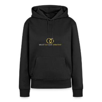 Willst du mich heiraten? - Frauen Premium Bio Hoodie - Schwarz - Vorne - Julia (174cm)