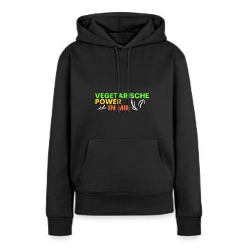 vegetarische Power in mir - Frauen Premium Bio Hoodie - Schwarz - Vorne - Julia (174cm)
