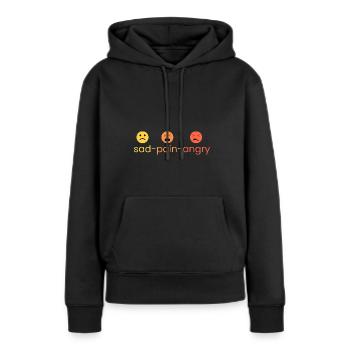 traurig - Schmerz - wütend - Frauen Premium Bio Hoodie - Schwarz - Vorne - Julia (174cm)
