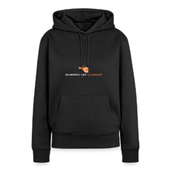gelangweilt über "die coaches" - Frauen Premium Bio Hoodie - Schwarz - Vorne - Julia (174cm)