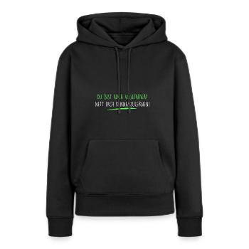 Du bist auch Vegetarier? - Frauen Premium Bio Hoodie - Schwarz - Vorne - Julia (174cm)