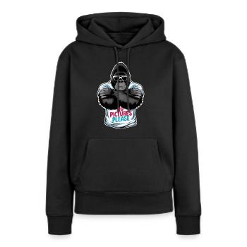Pas de photos s’il vous plaît - Sweat à capuche Premium bio Femme - noir - Devant - Julia (174cm)