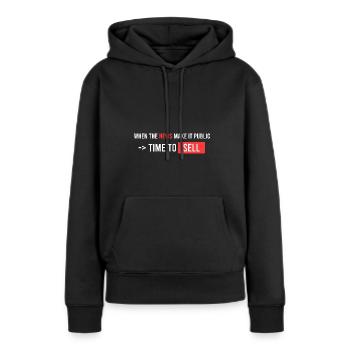 wenn die Nachrichten es öffentlich machen - Frauen Premium Bio Hoodie - Schwarz - Vorne - Julia (174cm)