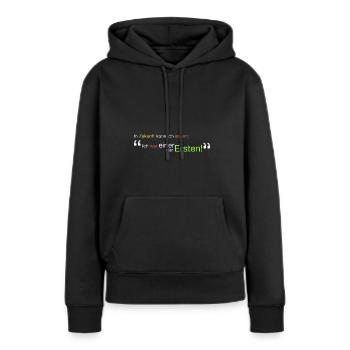 " Ich war einer der Ersten!" - Frauen Premium Bio Hoodie - Schwarz - Vorne - Julia (174cm)