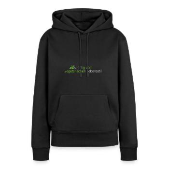 süchtig vom Vegetarischen - Frauen Premium Bio Hoodie - Schwarz - Vorne - Julia (174cm)