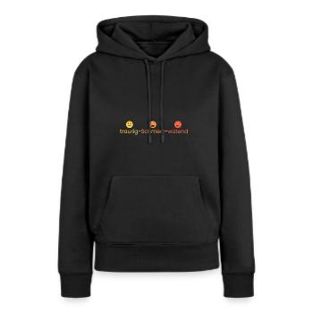 triste - douleur - colère - Sweat à capuche Premium bio Femme - noir - Devant - Julia (174cm)