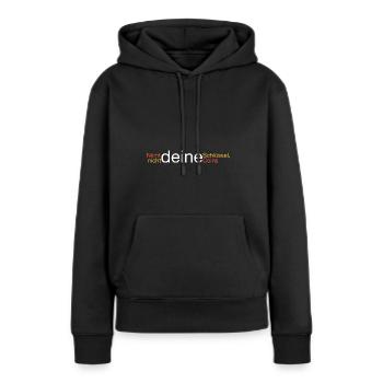 Nicht deine Schlüssel, Coins - Frauen Premium Bio Hoodie - Schwarz - Vorne - Julia (174cm)