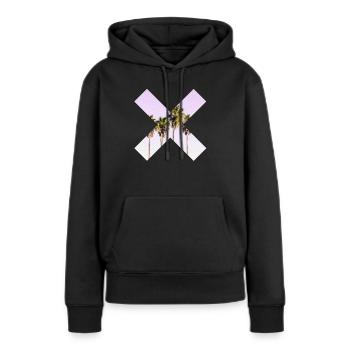 X Palm - Sweat à capuche Premium bio Femme - noir - Devant - Julia (174cm)