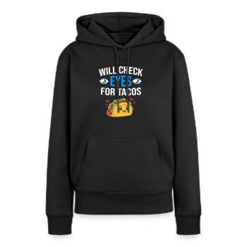 Ophtalmologiste, Opticien, Opticien - Sweat à capuche Premium bio Femme - noir - Devant - Julia (174cm)