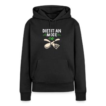 Alimentation Nutrition alimentaire - Sweat à capuche Premium bio Femme - noir - Devant - Julia (174cm)