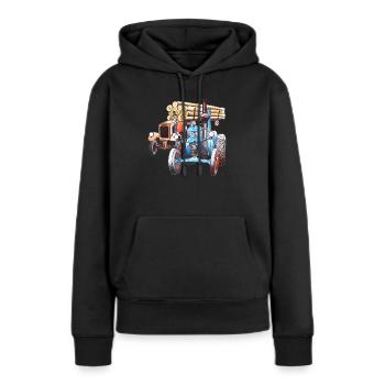 Alte Schlepper - Frauen Premium Bio Hoodie - Schwarz - Vorne - Julia (174cm)