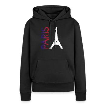 Paris - Sweat à capuche Premium bio Femme - noir - Devant - Julia (174cm)