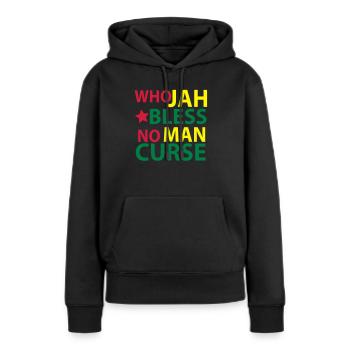 who jah bless - Sweat à capuche Premium bio Femme - noir - Devant - Julia (174cm)