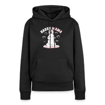 Hasenmama Süßer Hase Kaninchen - Frauen Premium Bio Hoodie - Schwarz - Vorne - Julia (174cm)