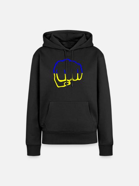 Faust Ukraine - Frauen Premium Bio Hoodie - Schwarz