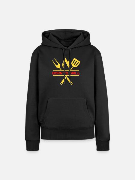 Born to grill - Frauen Premium Bio Hoodie - Schwarz