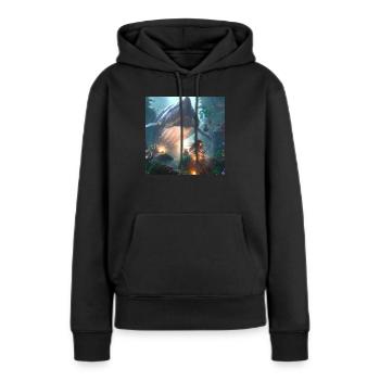 Kreatur im magischen Wald - Frauen Premium Bio Hoodie - Schwarz - Vorne - Julia (174cm)