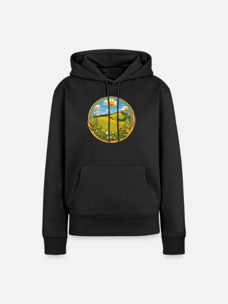 Blühender Frühling - Frauen Premium Bio Hoodie - Schwarz